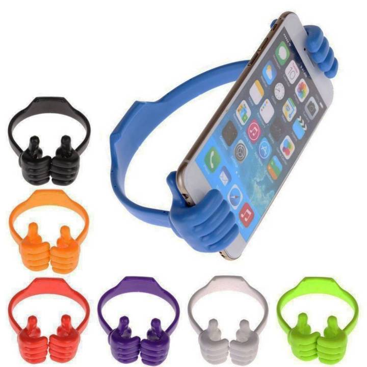Thumb Design Stand Holder for Mobile Phones & Tablets | Adjustable, Flexible, Portable Phone Holder | Universal Stand for Desk, Bed, and Office Use