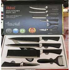 Premium 6Pcs Non Stick Knife Set for Kitchen | Sharp Stainless Steel Knifes with Ergonomic Handle